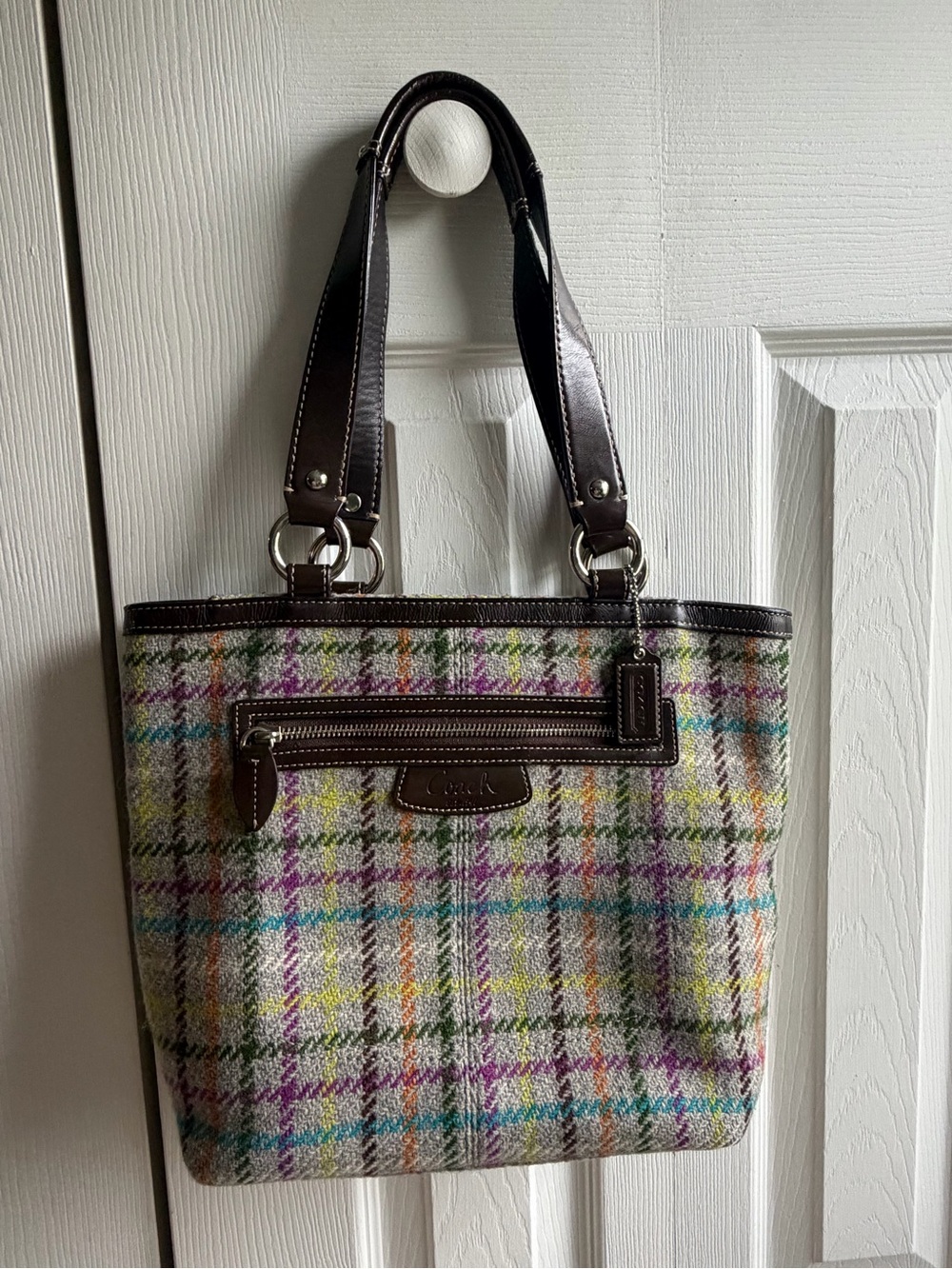 Coach Wool & Leather Vintage Handbag